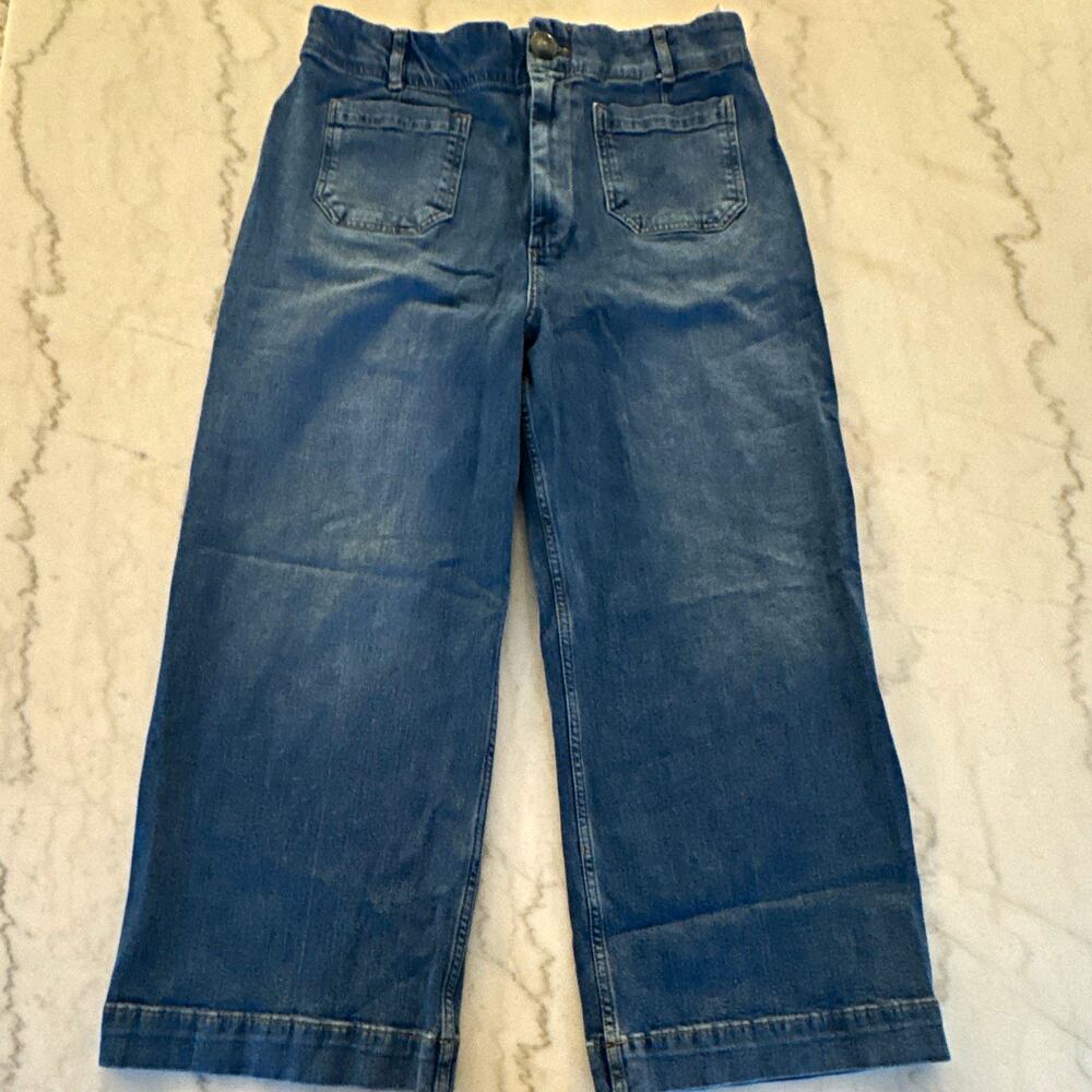 Pilcro Women’s Wide-Leg Jeans Blue Cotton Denim Mid Rise 5-Pocket 0029